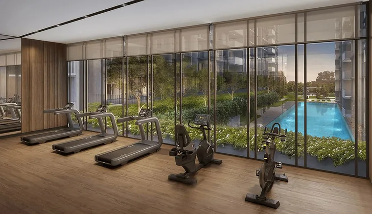 The River Opus gym and pool render by the Frasers Property and Mitsubishi Estate joint venture
