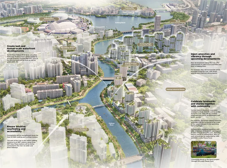 The Kallang River waterfront and promenade beside The River Opus at Kallang Close